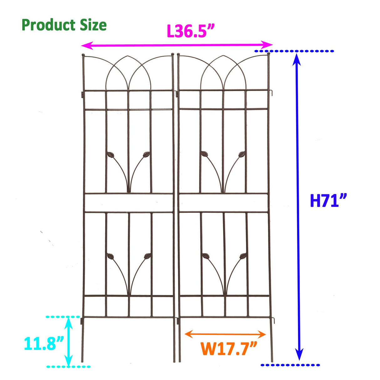 2 Pack Metal Garden Trellis
