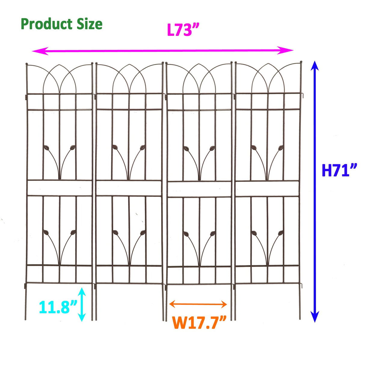 4 Pack Metal Garden Trellis