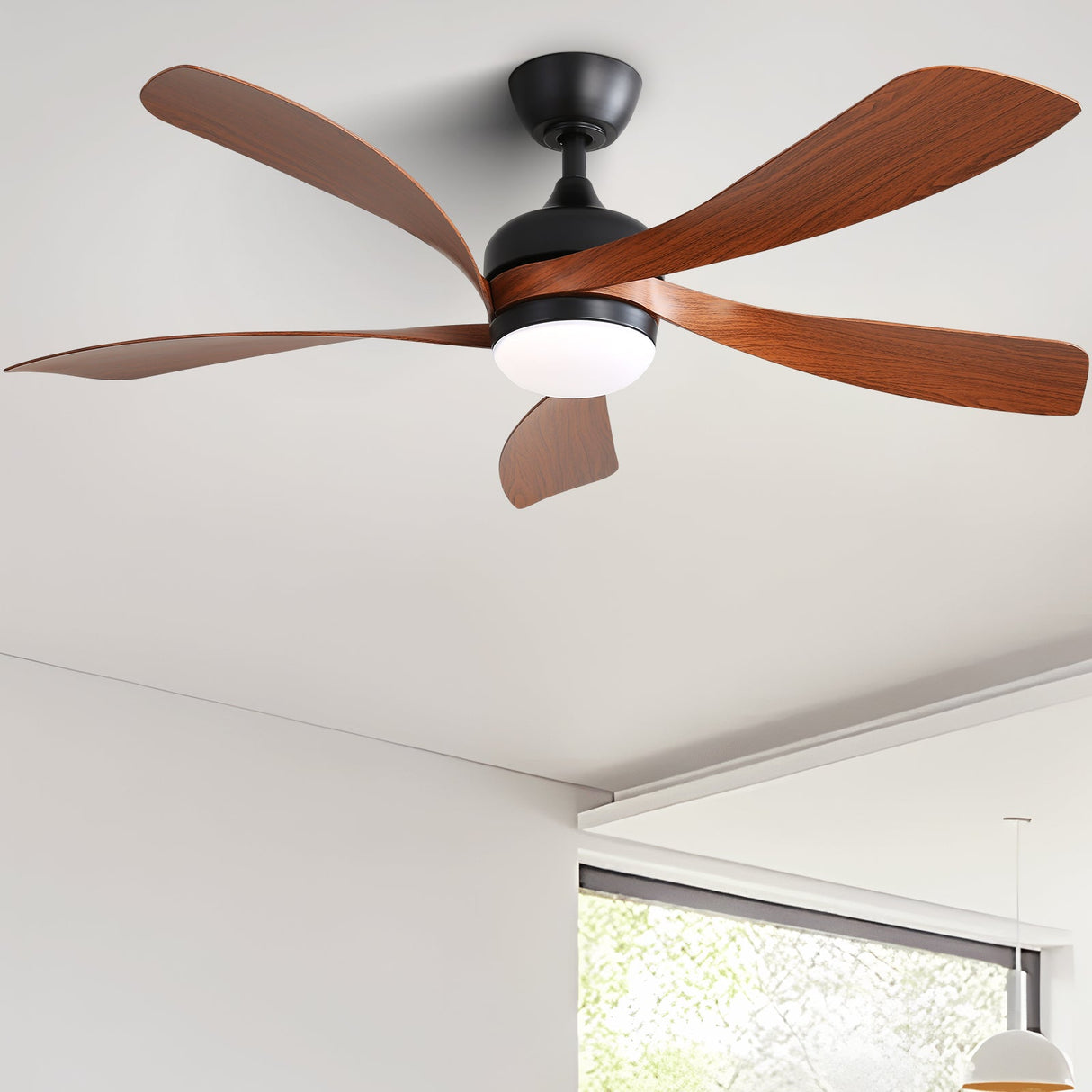 52 Inch Indoor Ceiling Fan With 3 Color Dimmable LED Light and Remote Control