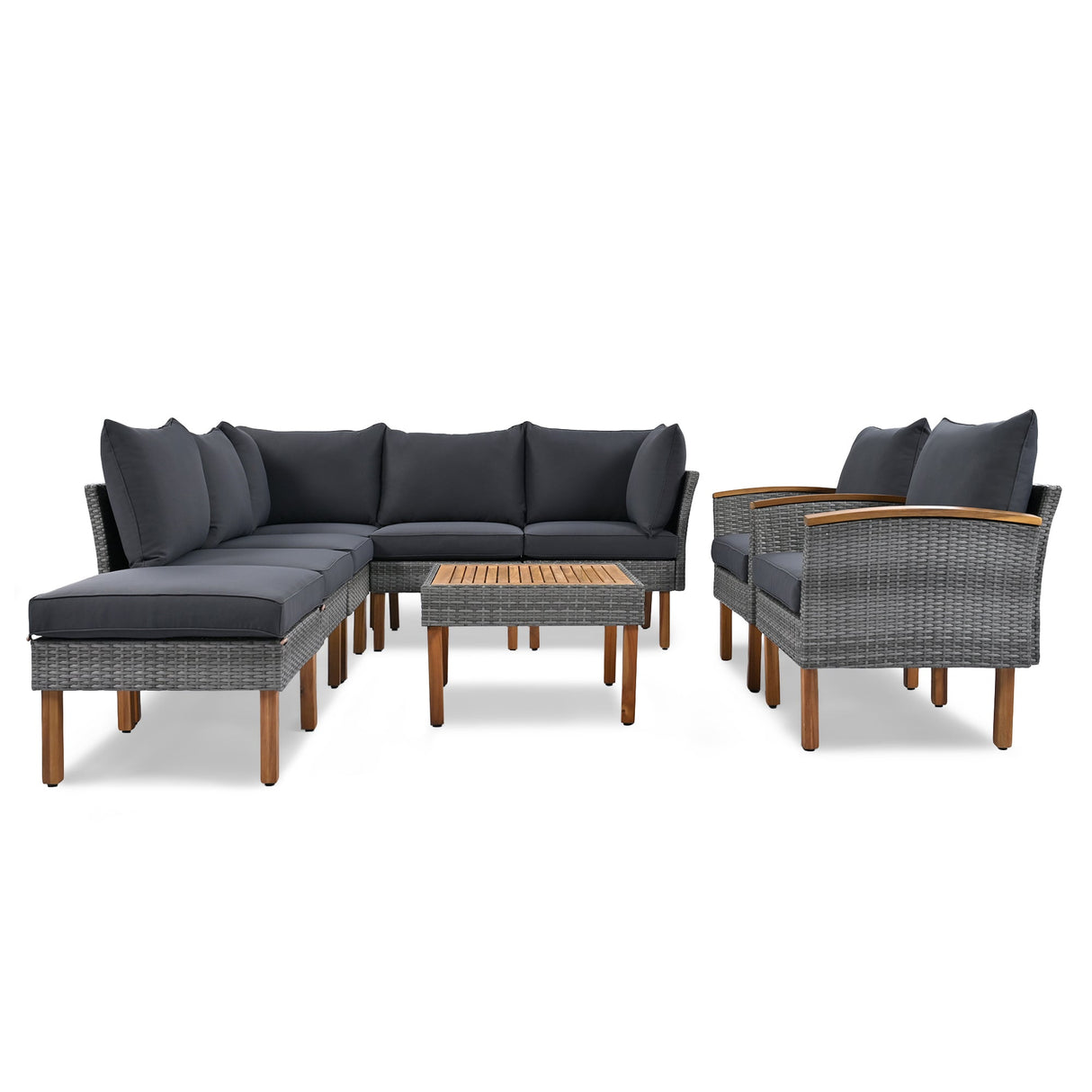 9-Piece Patio Rattan Furniture Set