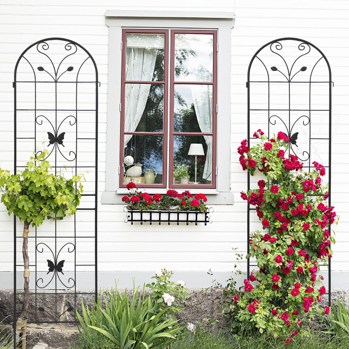 2 Pack Metal Garden Trellis 86.7" x 19.7"