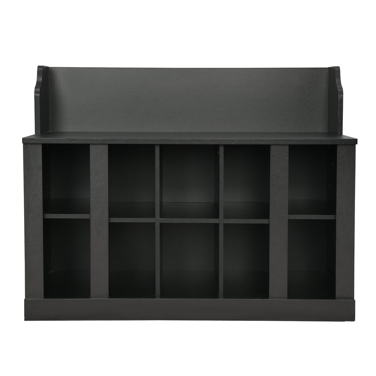 ON-TREND Shoe Storage Bench with Shelves and Hooks