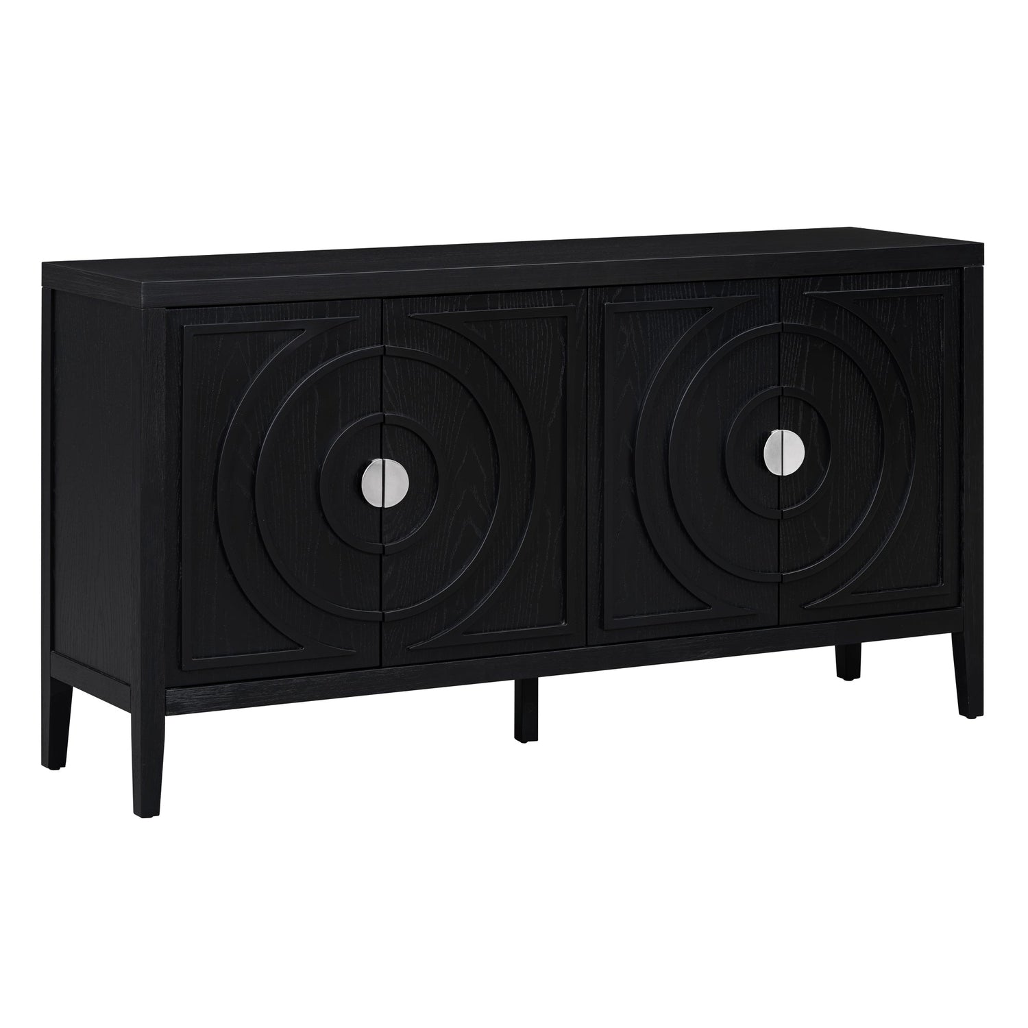 Circular Groove Design Retro Sideboard