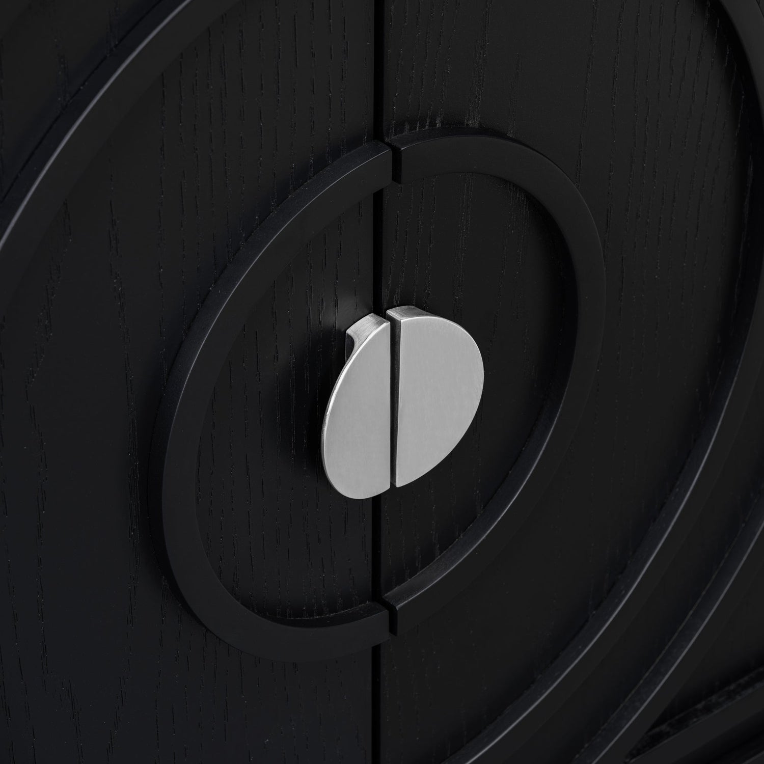 Circular Groove Design Retro Sideboard