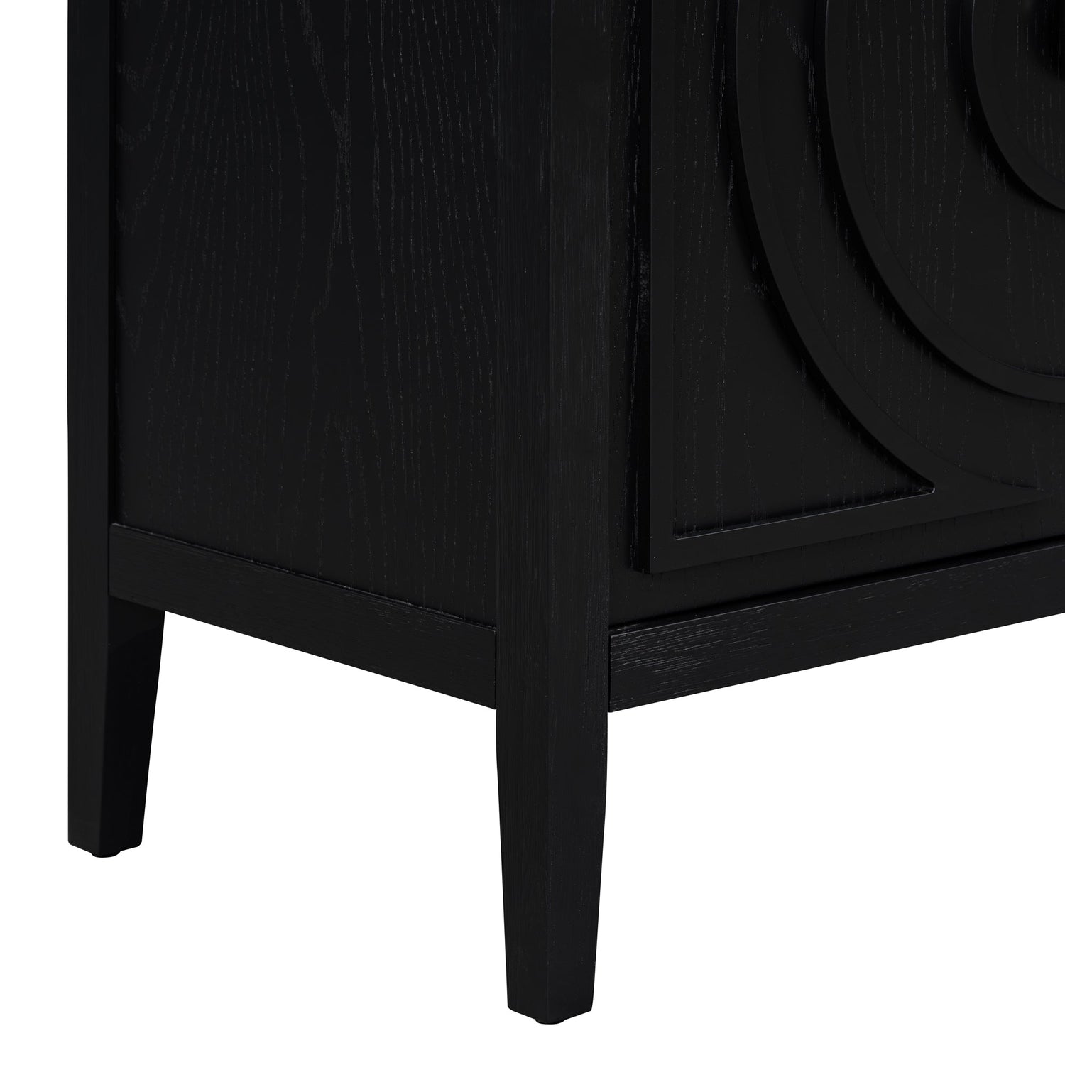 Circular Groove Design Retro Sideboard