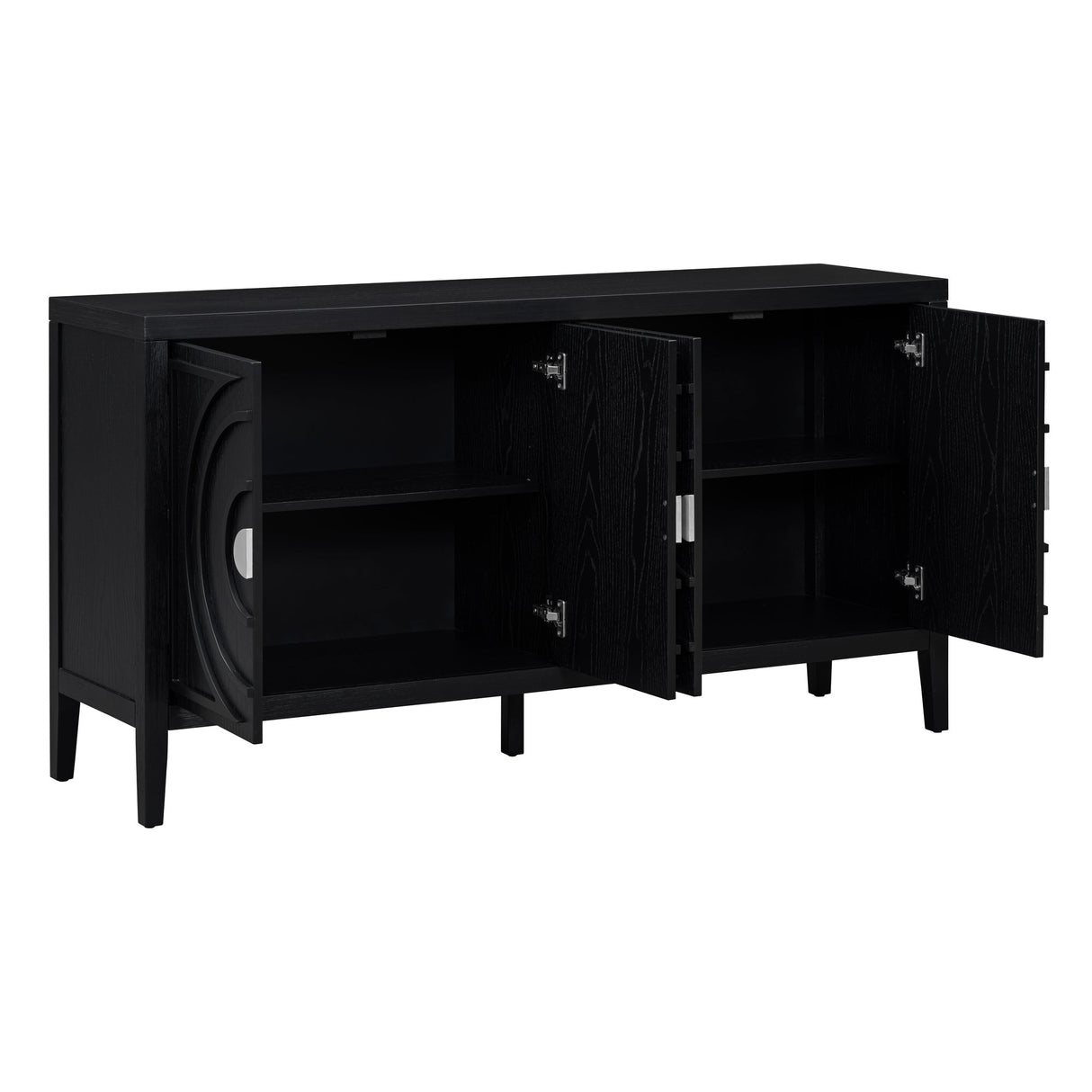 Circular Groove Design Retro Sideboard