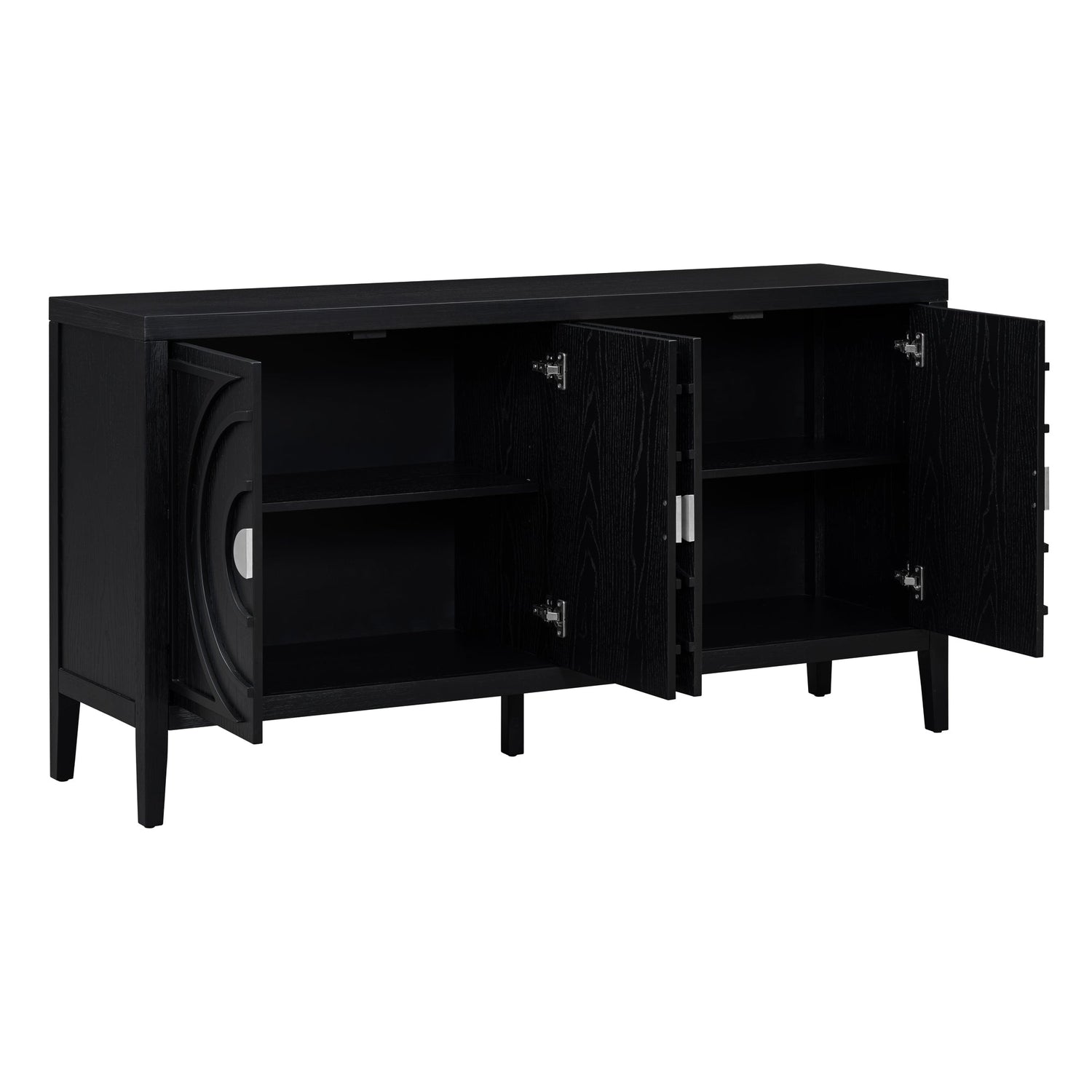 Circular Groove Design Retro Sideboard