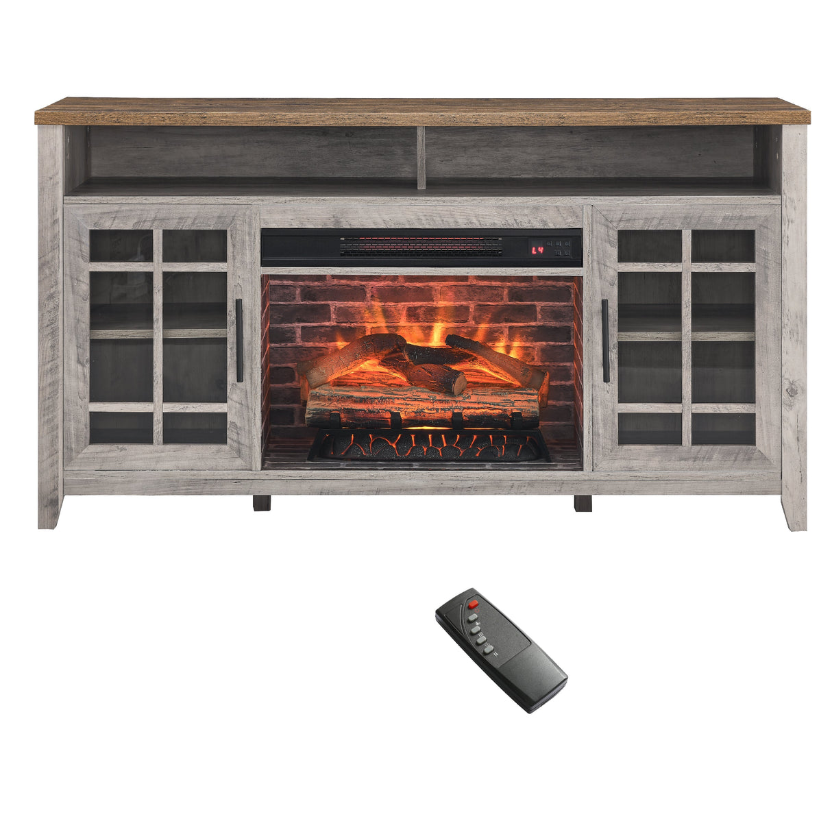 55 Inch TV Media Stand with Electric Fireplace
