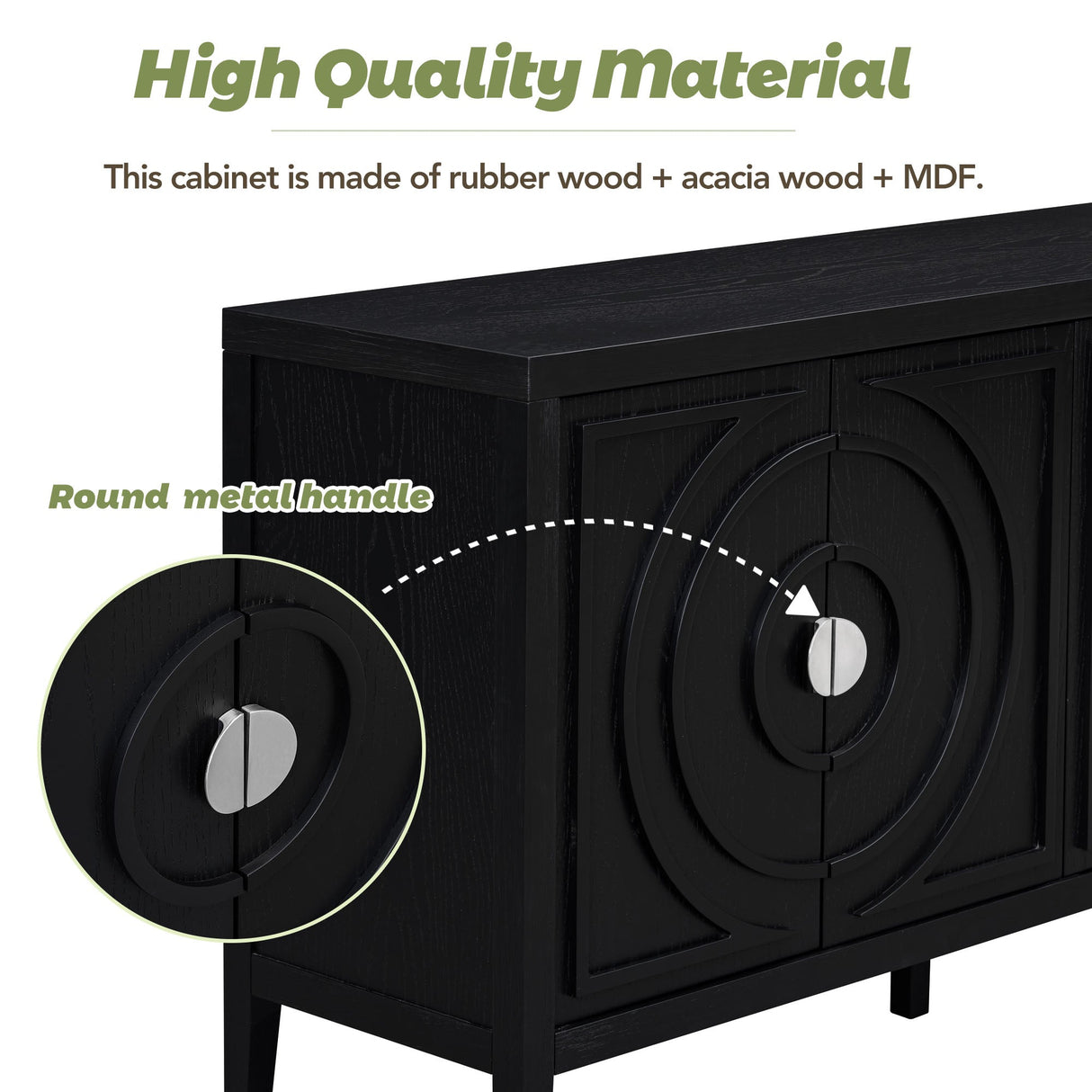 Circular Groove Design Retro Sideboard