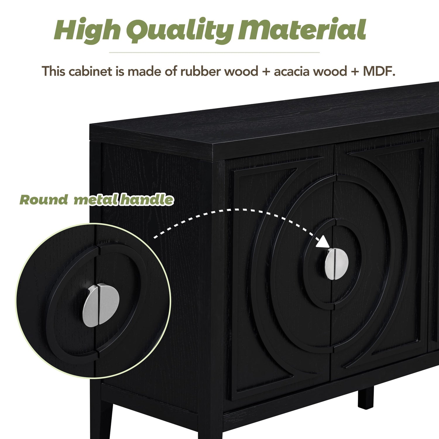 Circular Groove Design Retro Sideboard