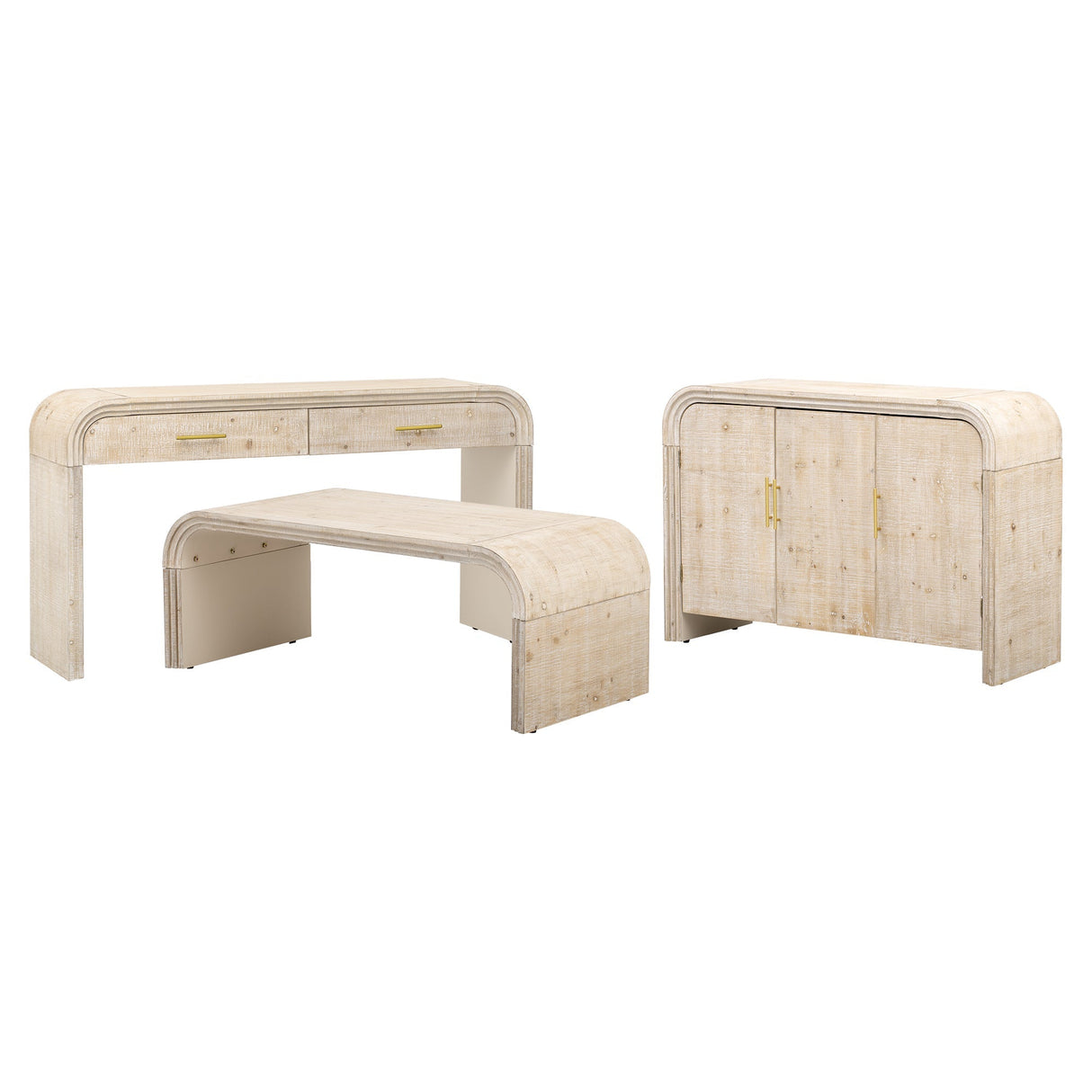 Rustic Curved Waterfall Sideboard