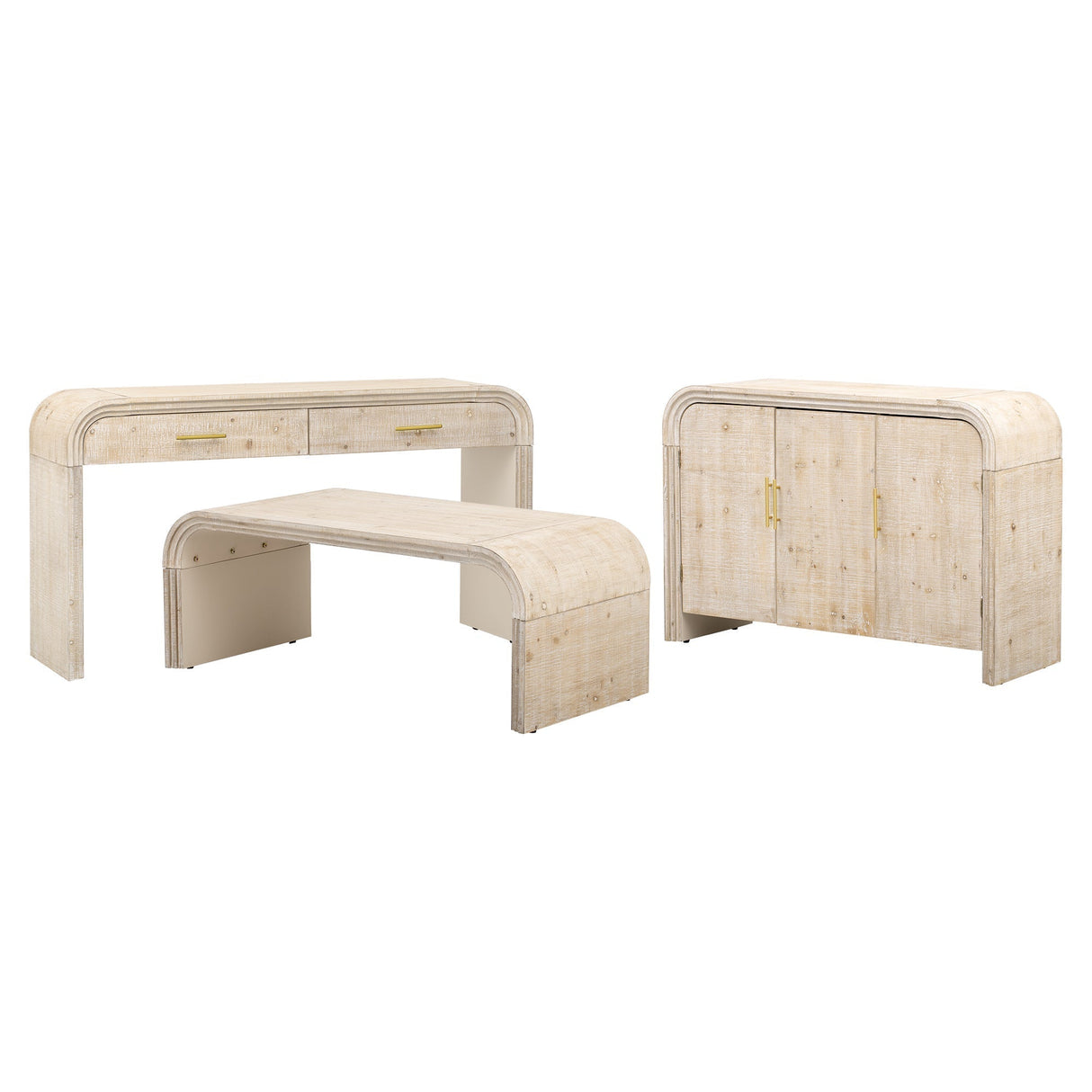 Rustic Curved Waterfall Sideboard