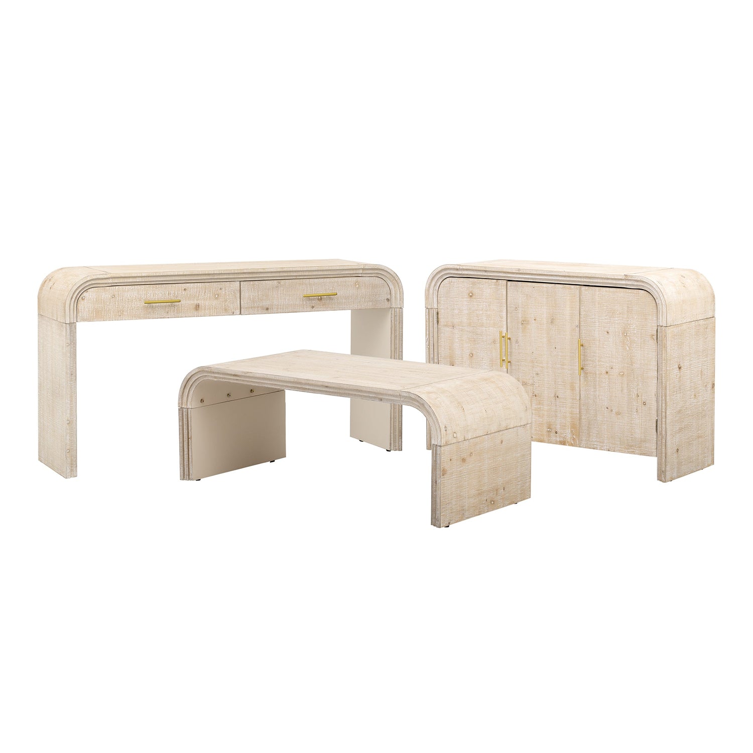 Rustic Curved Waterfall Sideboard