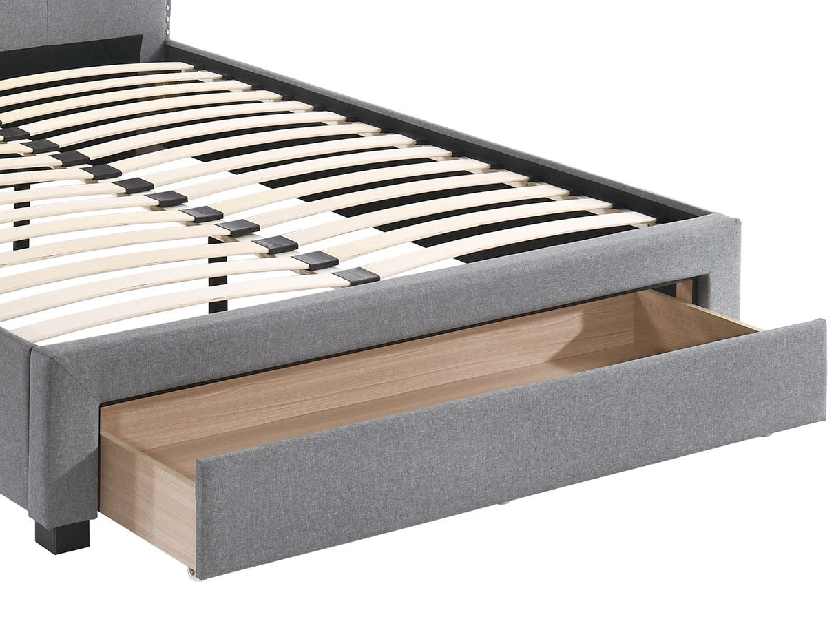 Button Tufted Headboard Storage Bed