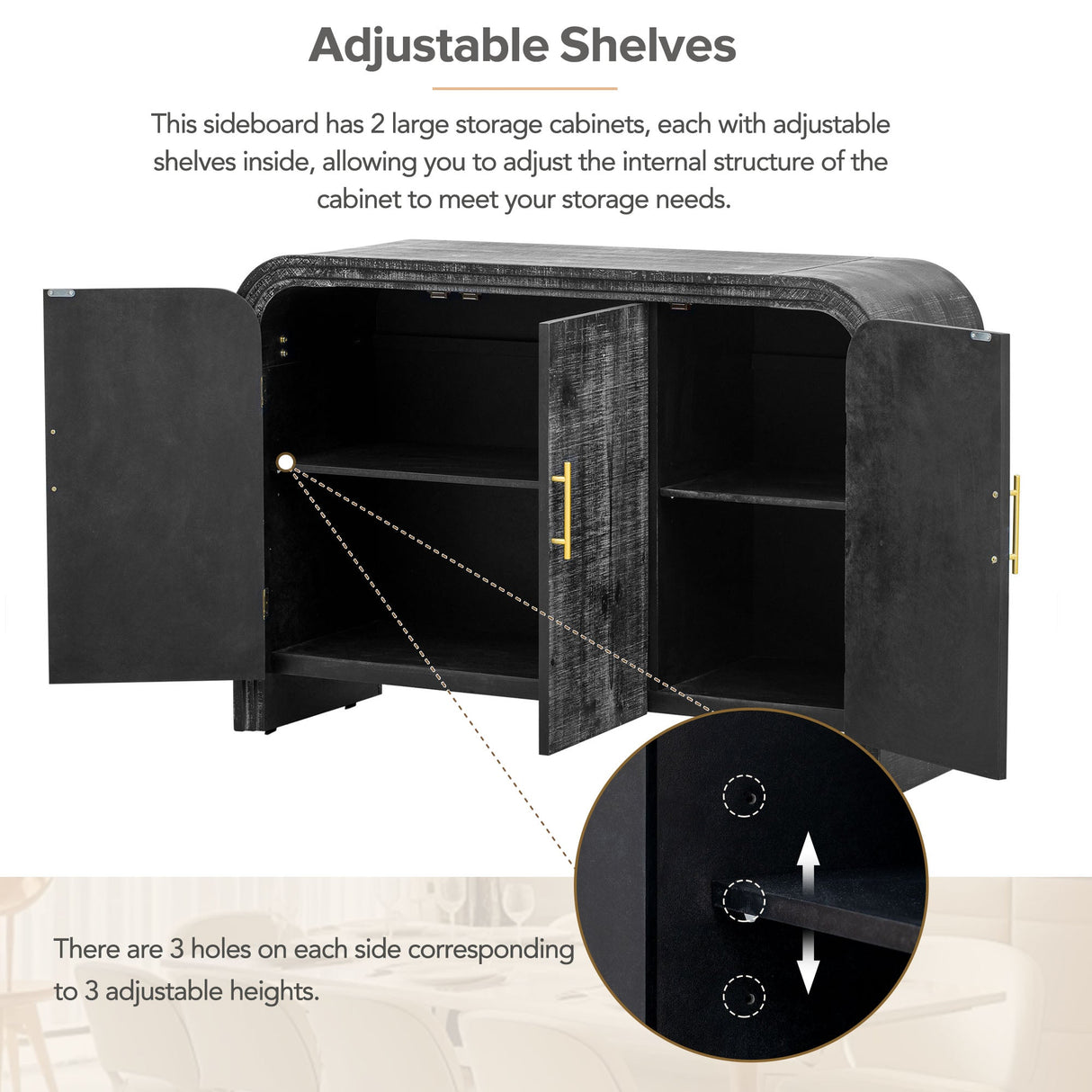 Rustic Curved Waterfall Sideboard