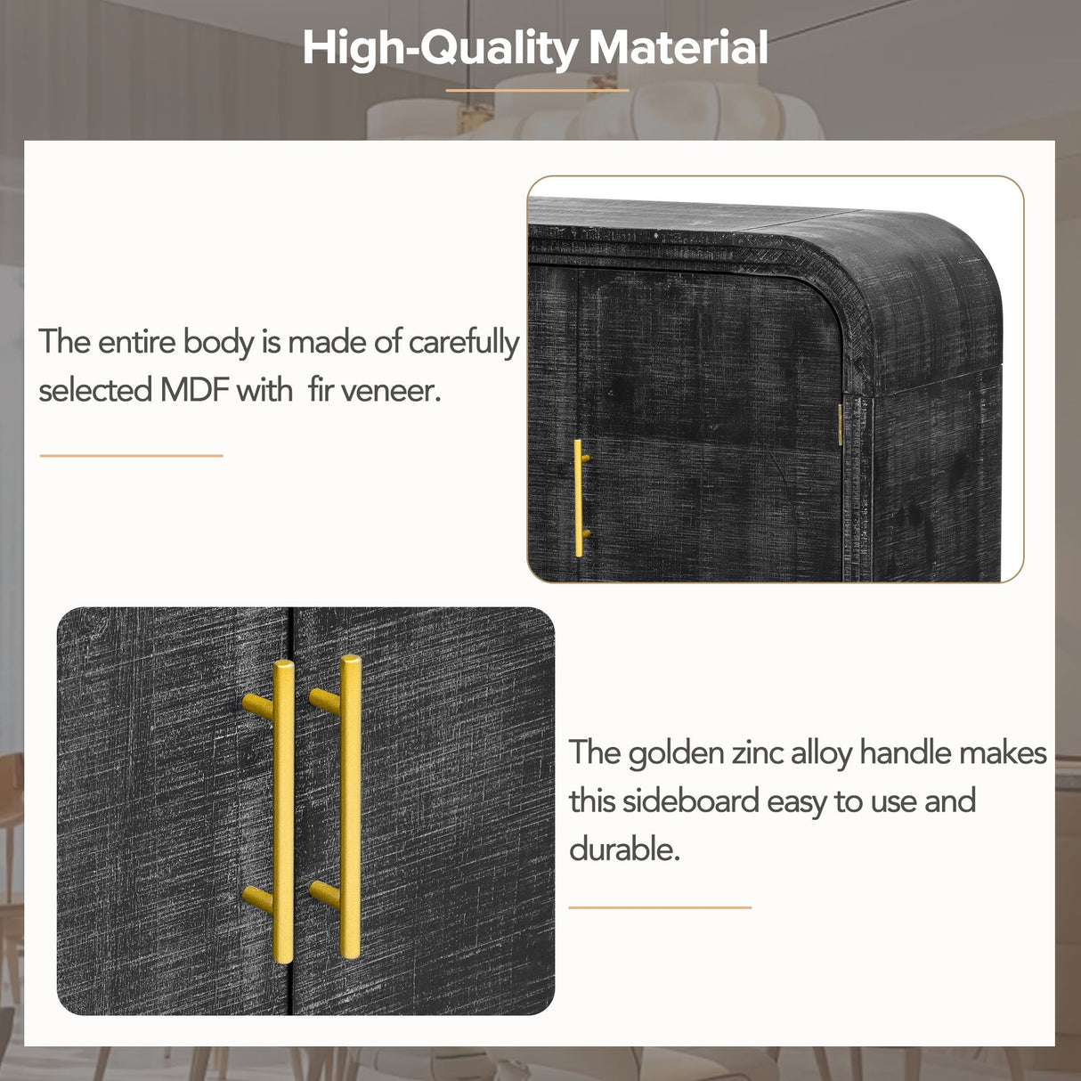 Rustic Curved Waterfall Sideboard