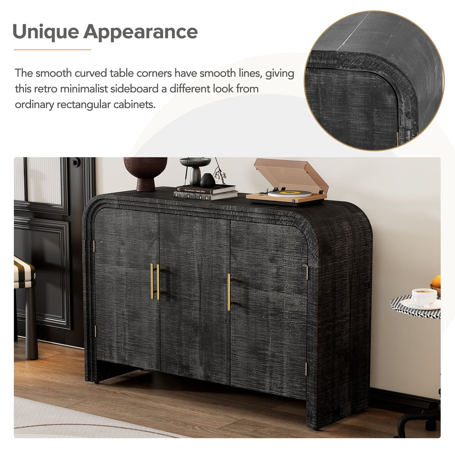 Rustic Curved Waterfall Sideboard