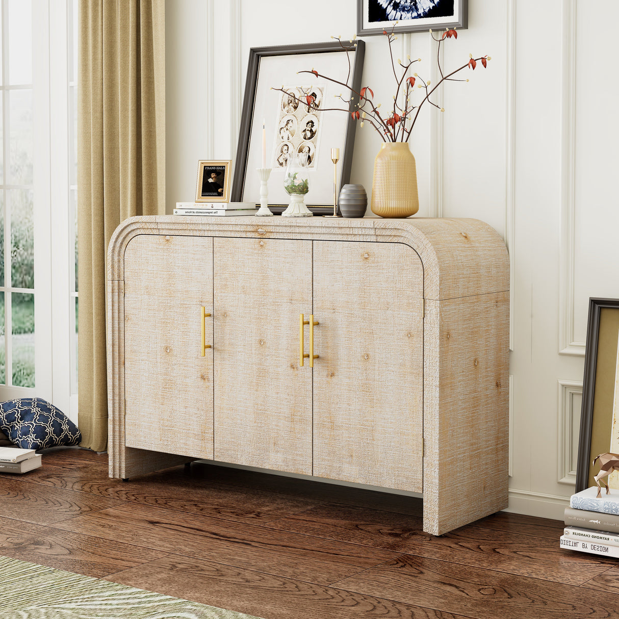 Rustic Curved Waterfall Sideboard