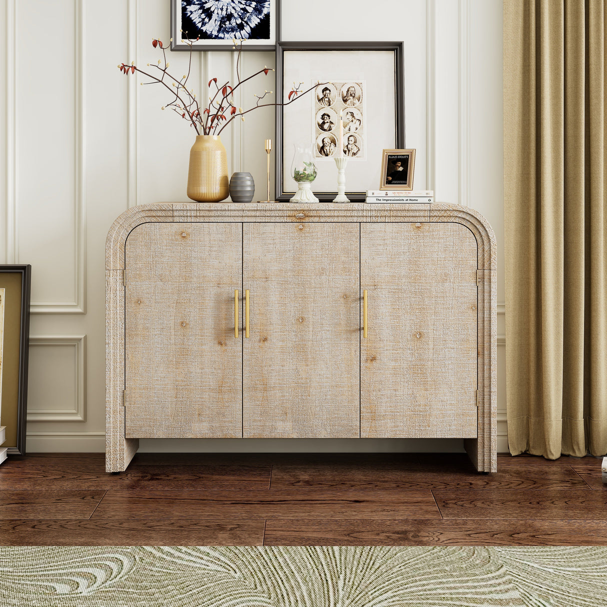 Rustic Curved Waterfall Sideboard