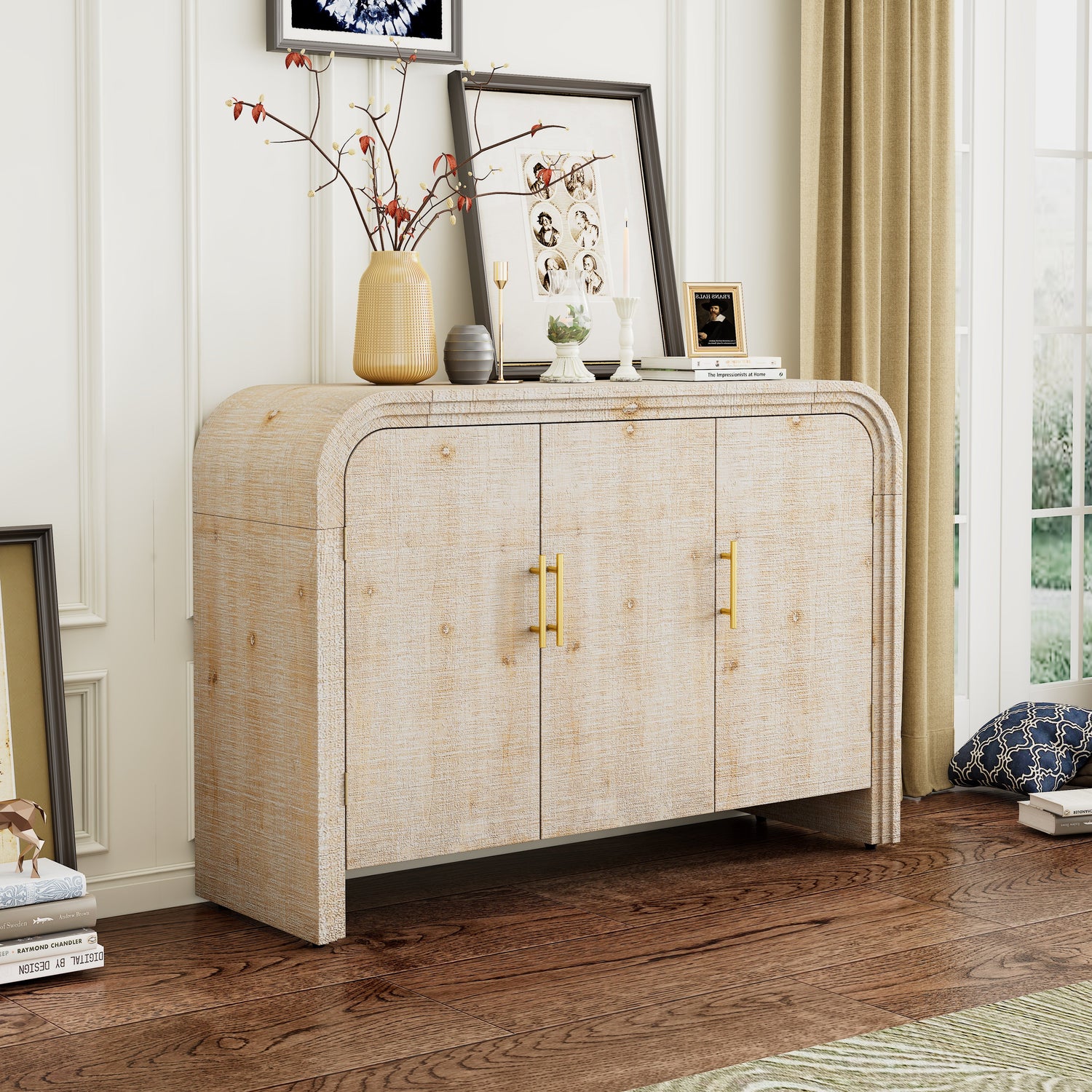 Rustic Curved Waterfall Sideboard