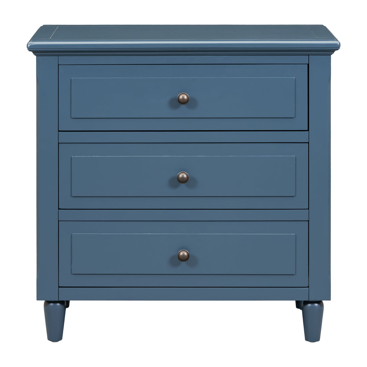 U_STYLE 28'' Pine Wood Nightstand with 3 Drawers
