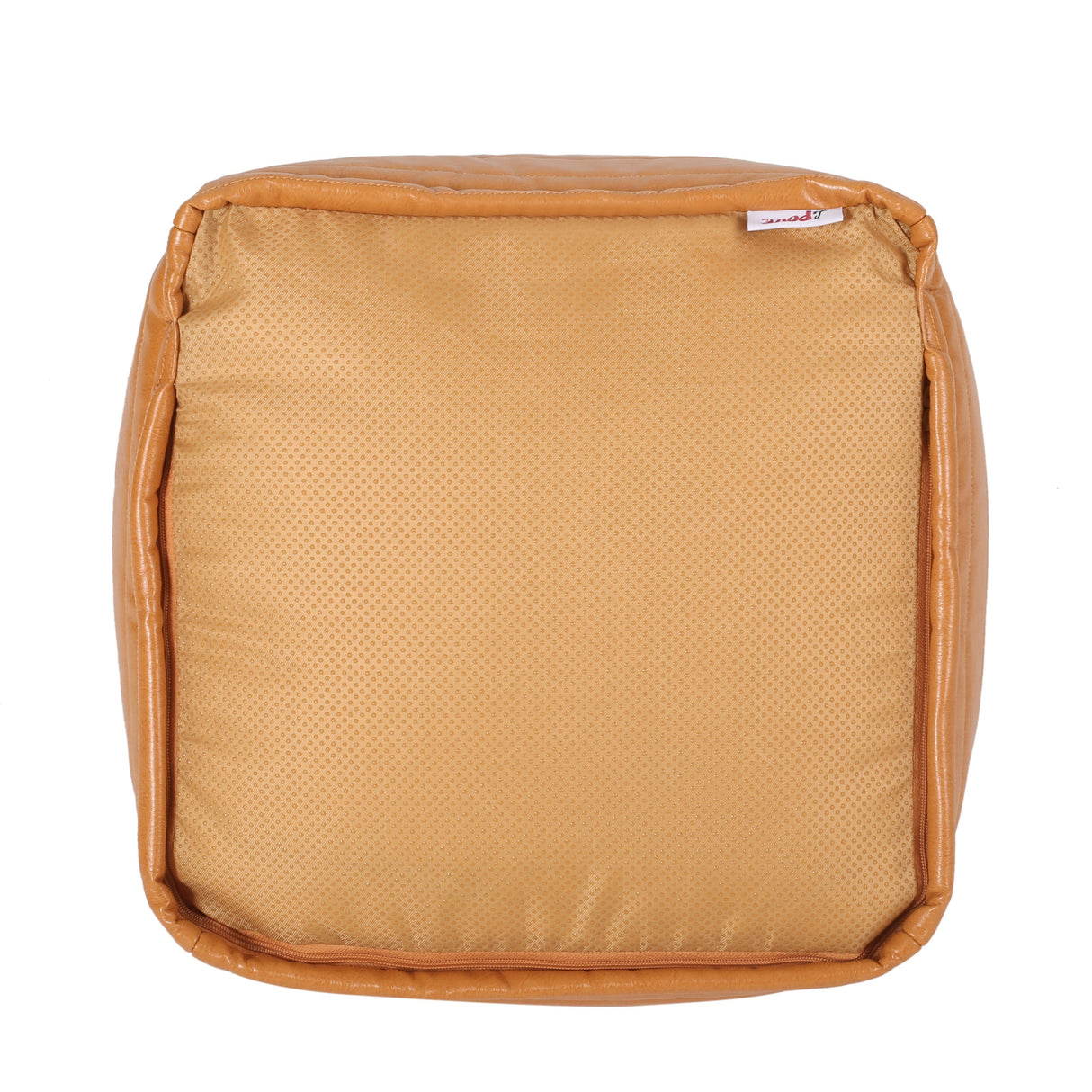 Candy Contemporary Faux Leather Square Pouf