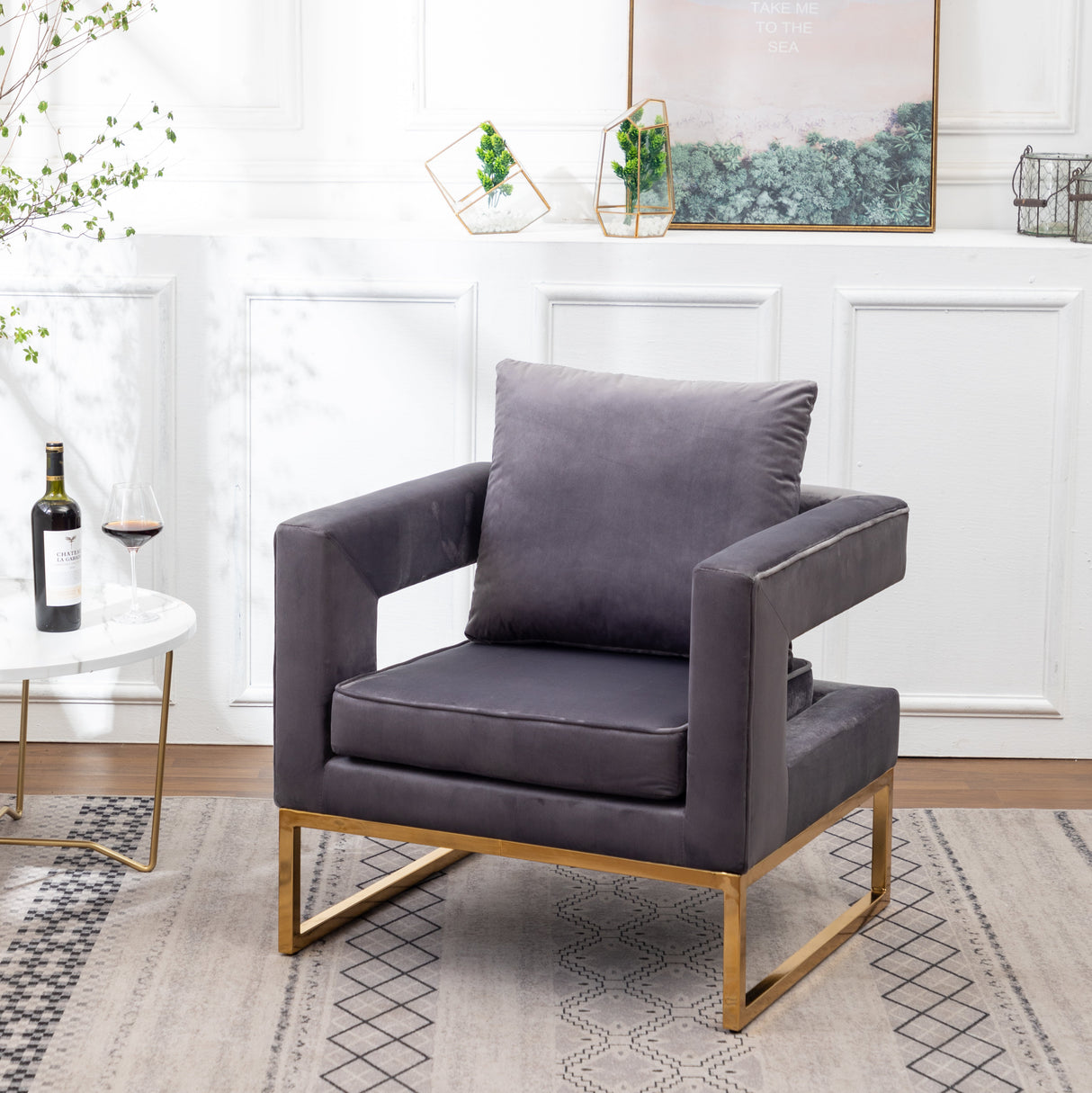 Lenola Contemporary Upholstered Accent Arm Chair
