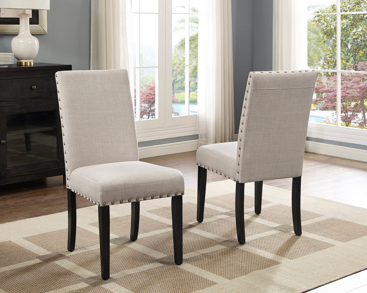 Eleanor Upholstered Dining Chairs with Nailhead Trim - Set of 2