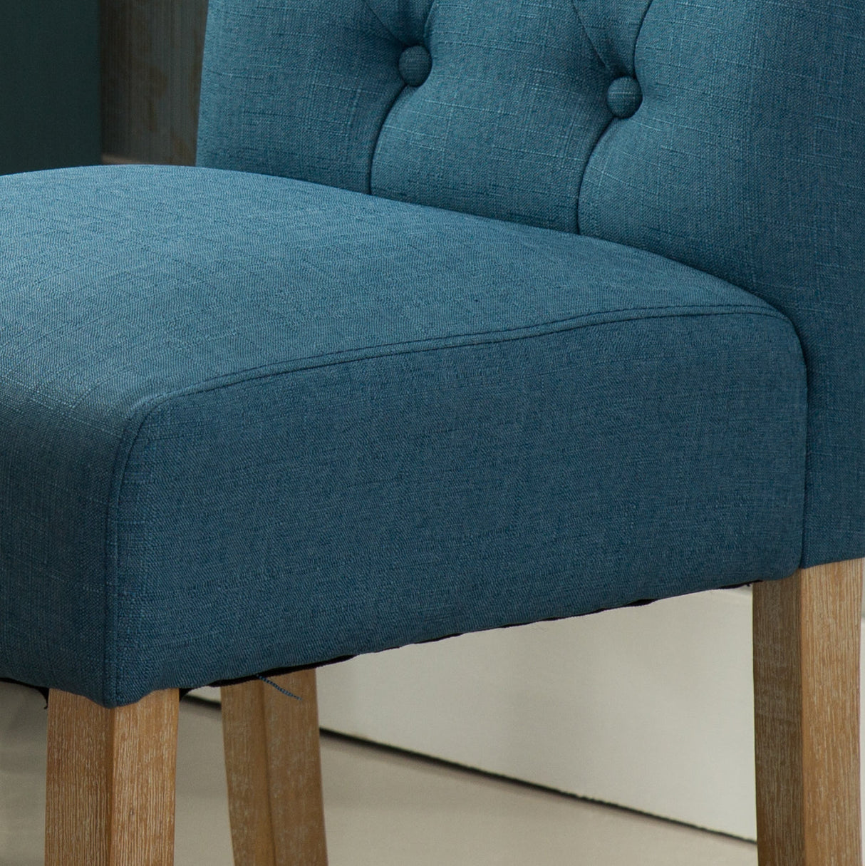 Hazel Solid Wood Button Tufted Upholstered Parsons Dining Chair, Set of 2