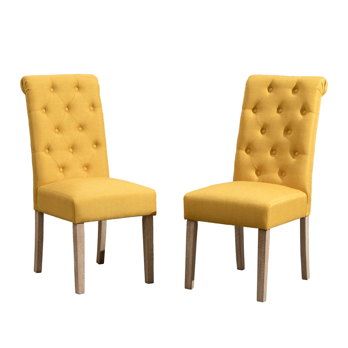 Hazel Solid Wood Button Tufted Upholstered Parsons Dining Chair, Set of 2
