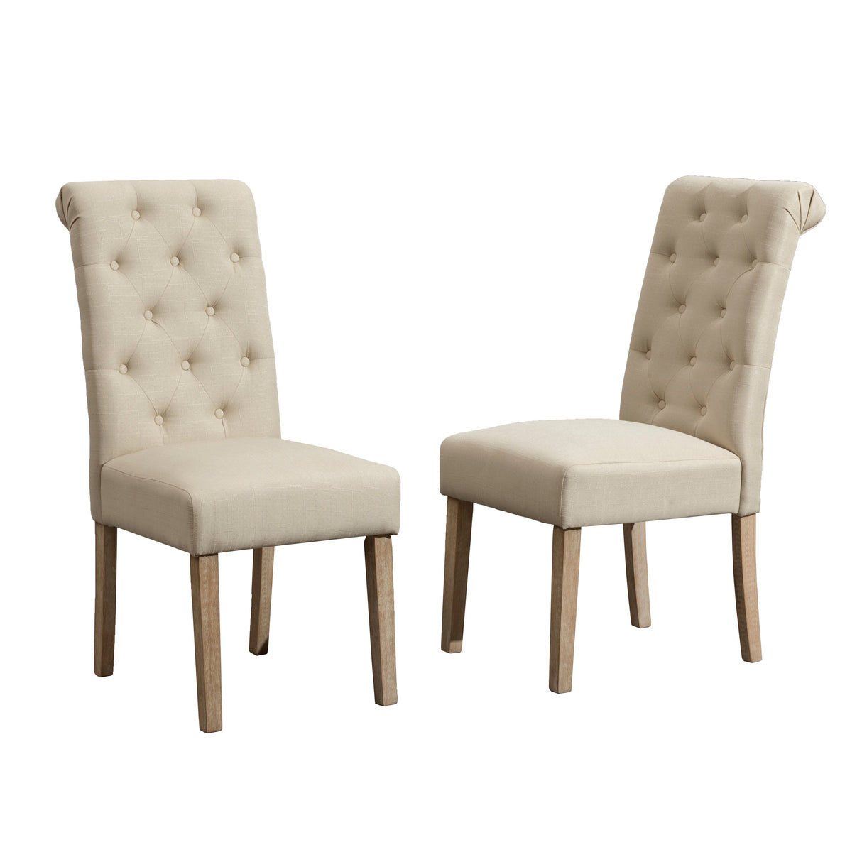 Hazel Solid Wood Button Tufted Upholstered Parsons Dining Chair, Set of 2