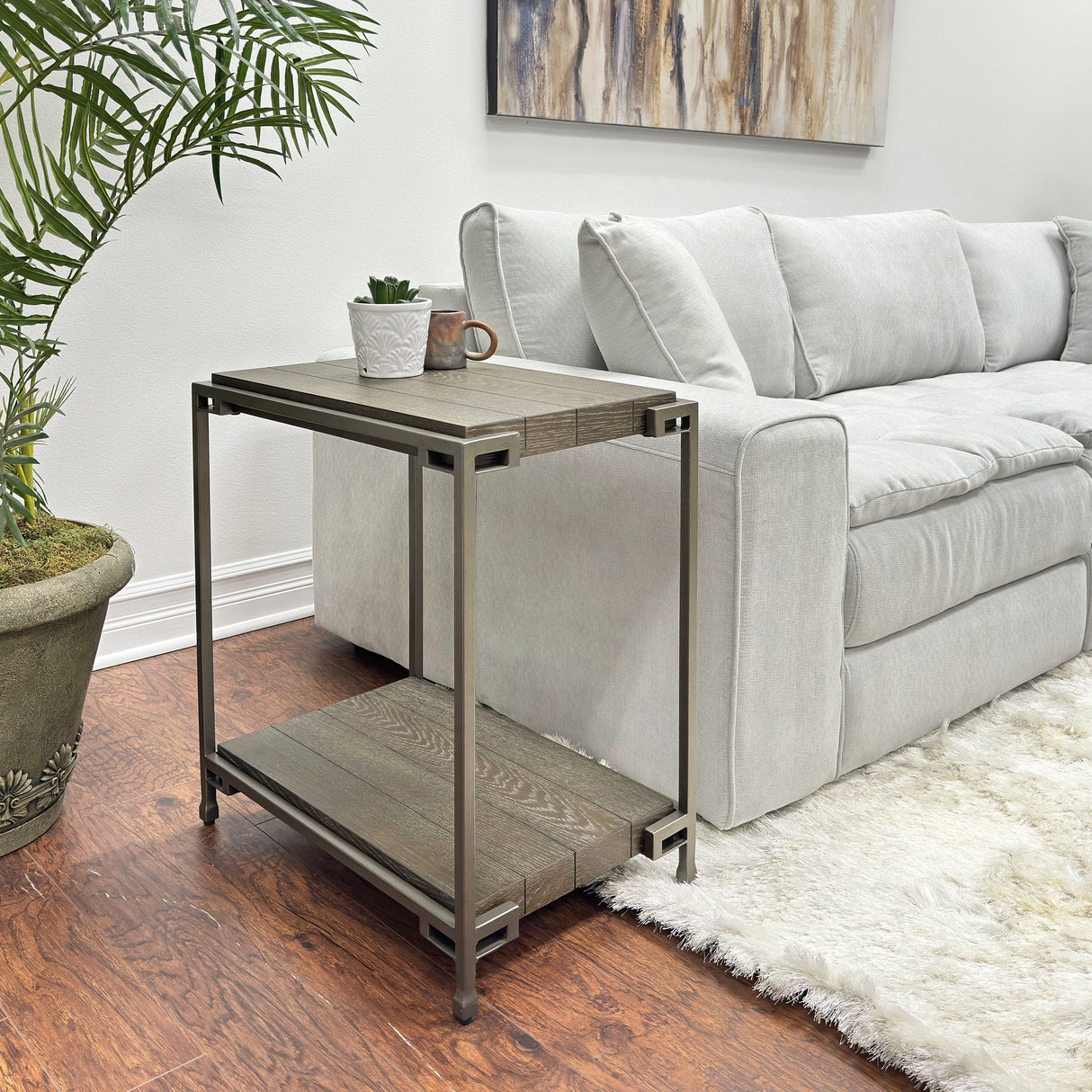 Corbeta Metal Frame Wood Living Room Chairside Table