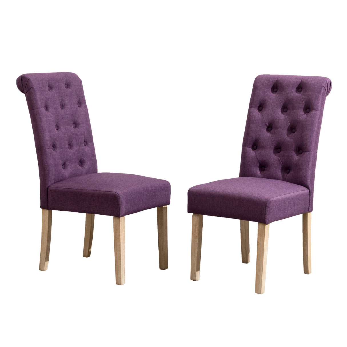 Hazel Solid Wood Button Tufted Upholstered Parsons Dining Chair, Set of 2