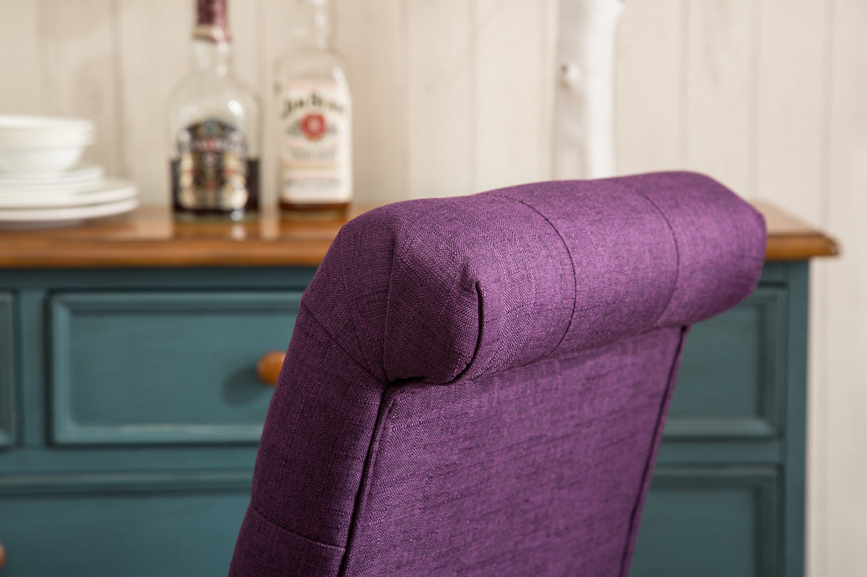 Hazel Solid Wood Button Tufted Upholstered Parsons Dining Chair, Set of 2