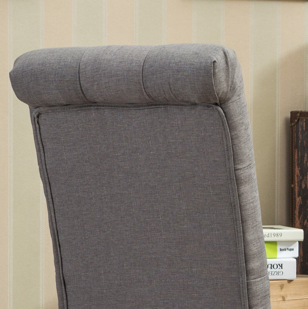 Hazel Solid Wood Button Tufted Upholstered Parsons Dining Chair, Set of 2