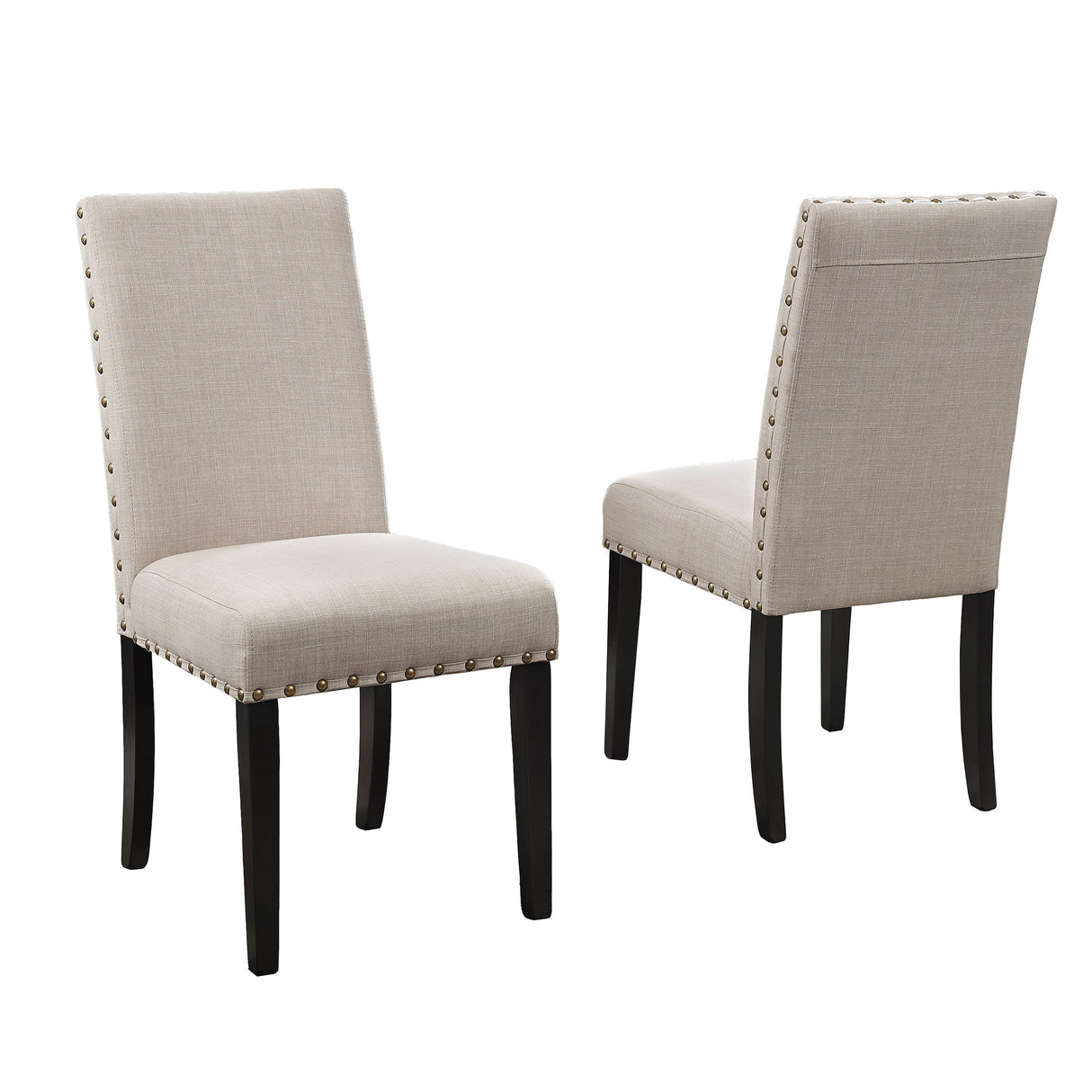 Eleanor Upholstered Dining Chairs with Nailhead Trim, Set of 2