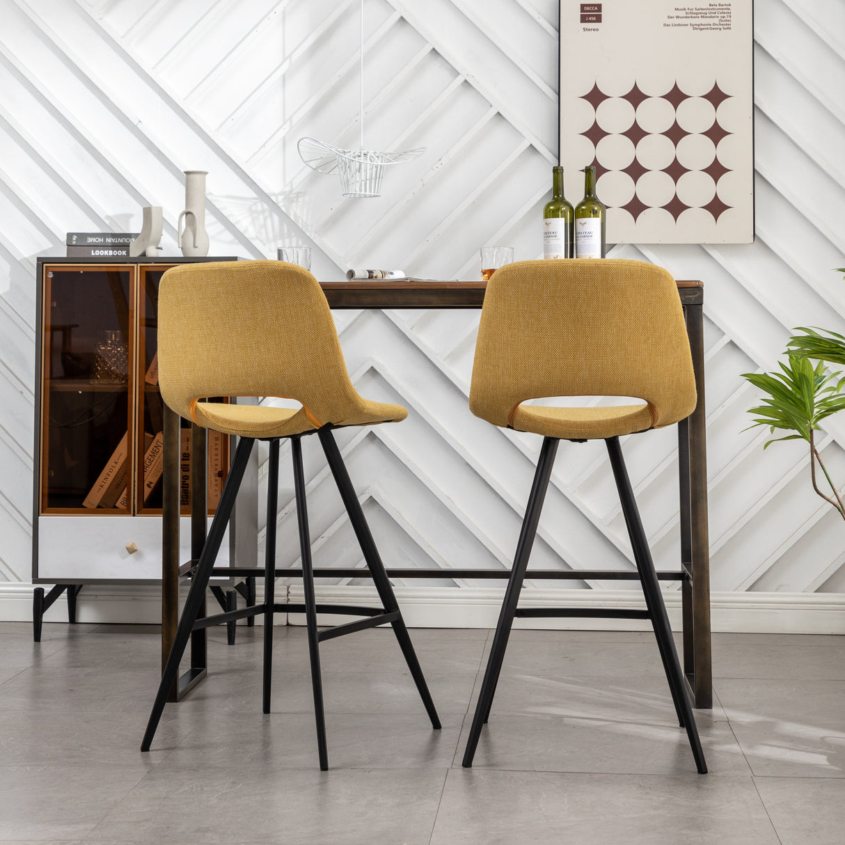 Porth Fabric Kitchen Counter Height Stools, Set of 2