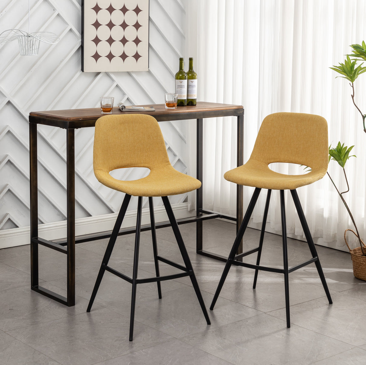 Porth Fabric Kitchen Counter Height Stools, Set of 2