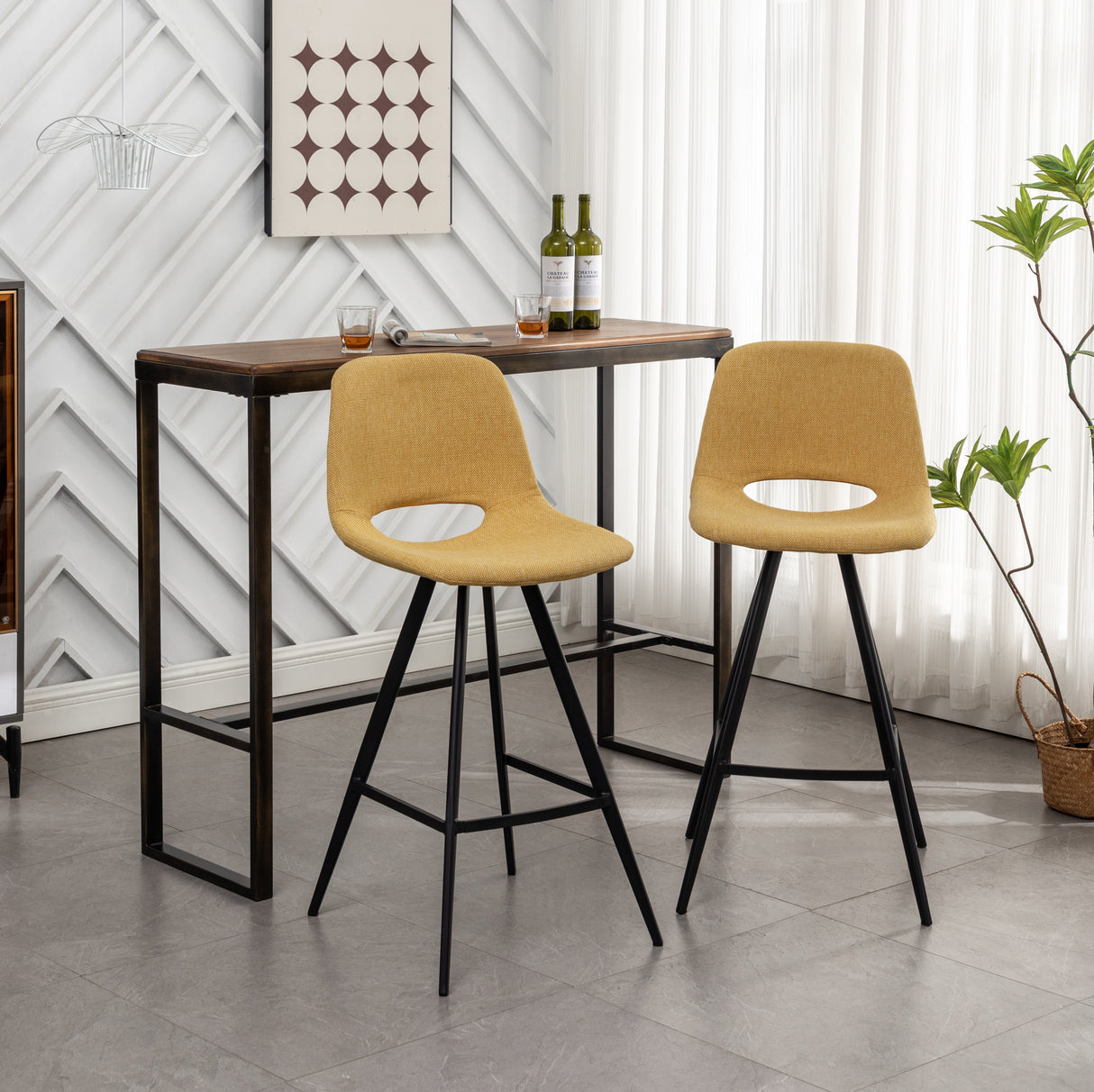 Porth Fabric Kitchen Counter Height Stools, Set of 2