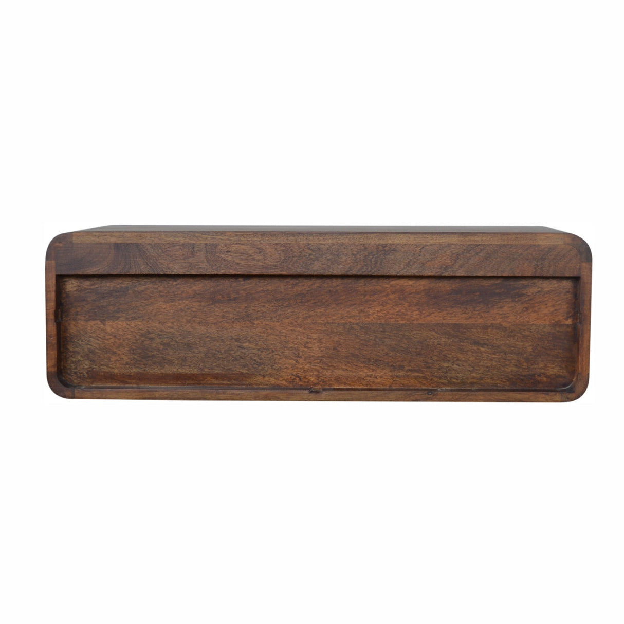 Solid Wood Floating Console, 2-Drawers, 1 Open Slot