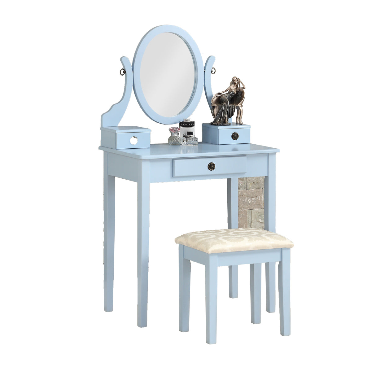 Moniys Wood Moniya Makeup Vanity Table and Stool Set