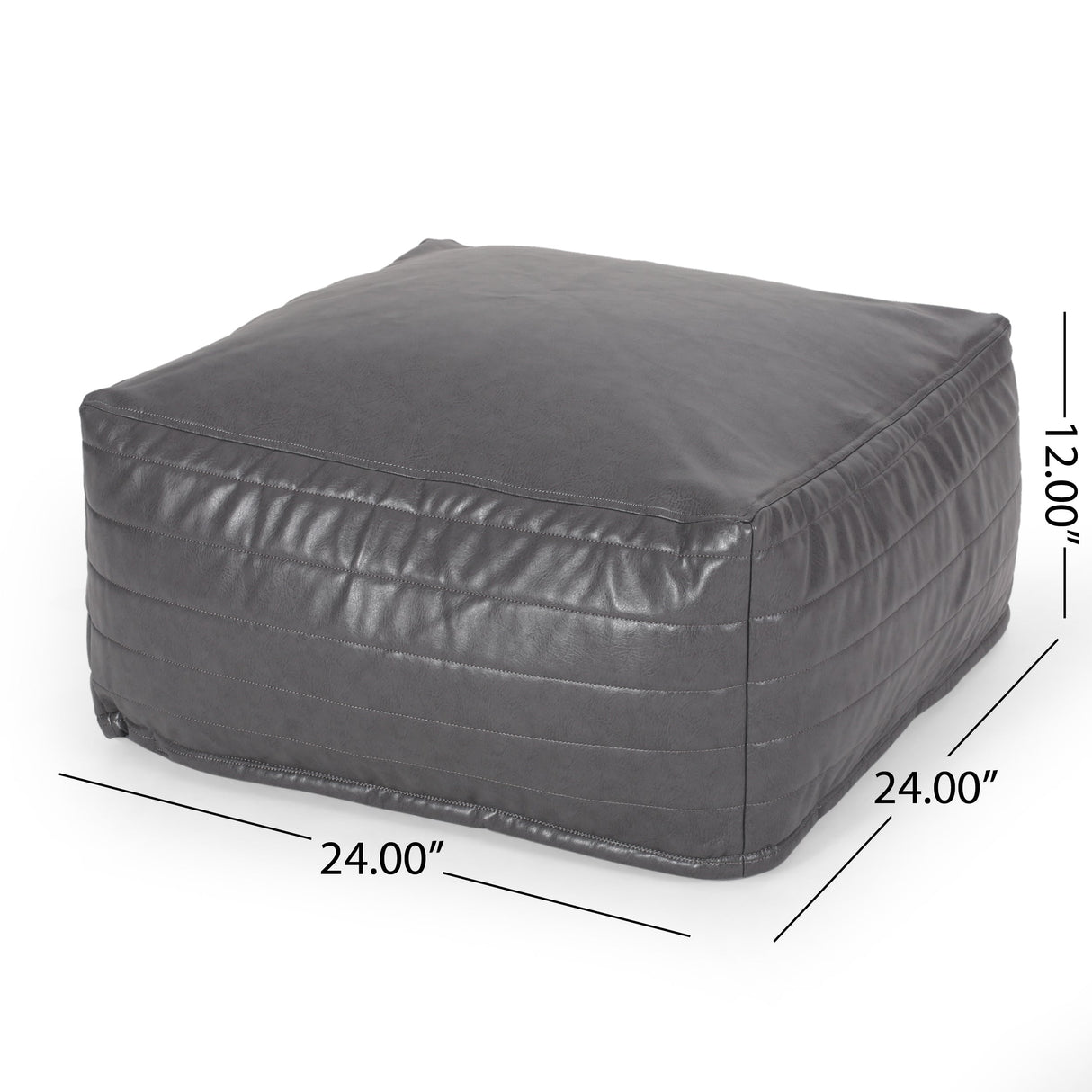 Bambo Faux Leather Rectangle Pouf