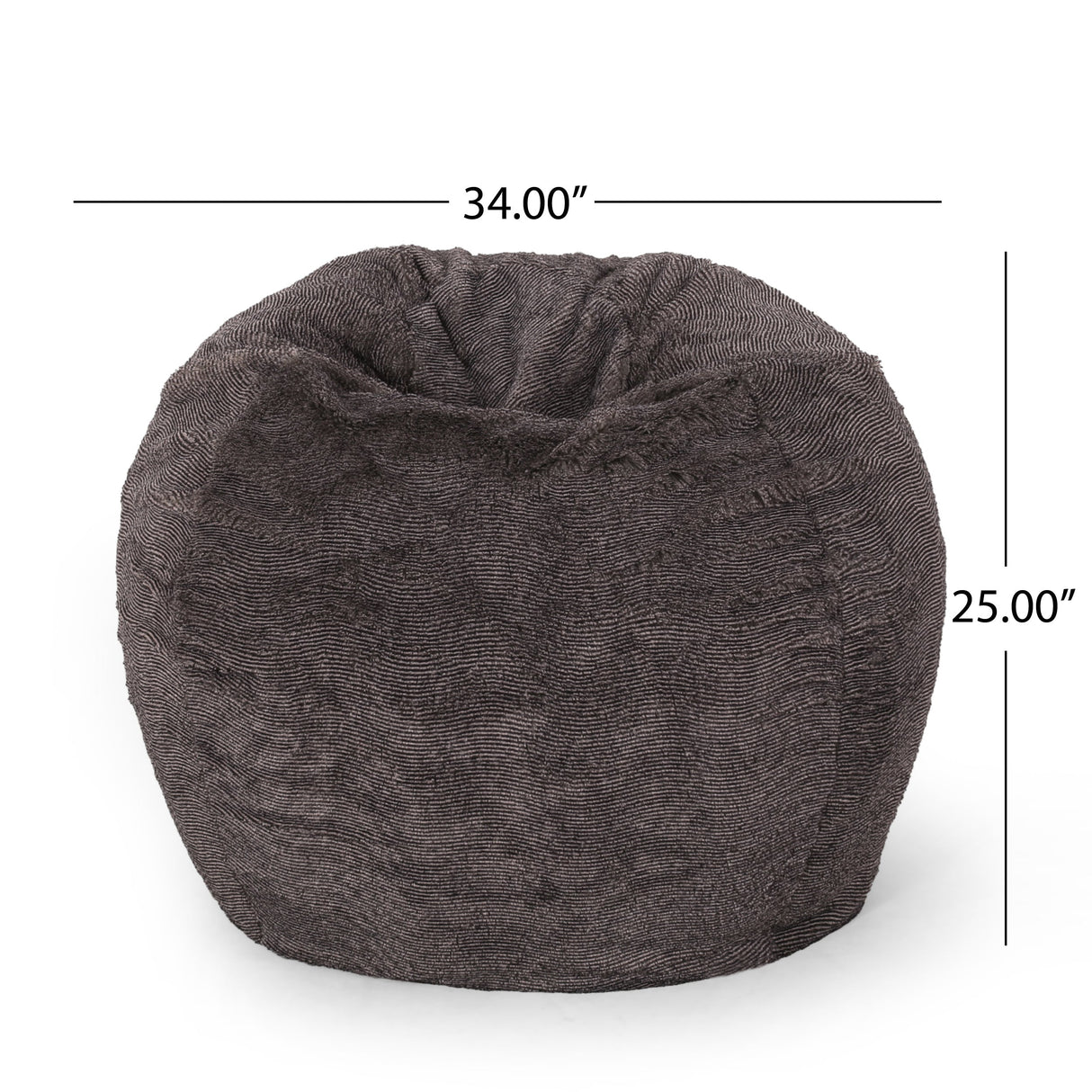 Vida 3 Foot Rounded Faux Fur Bean Bag