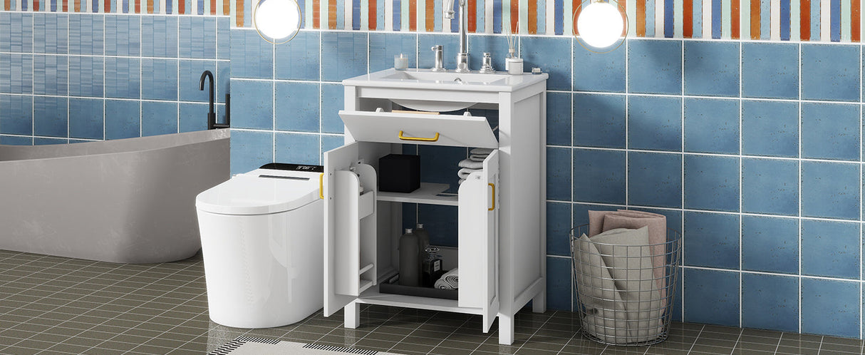 24" Bathroom Vanity Combo with Ceramic Sink