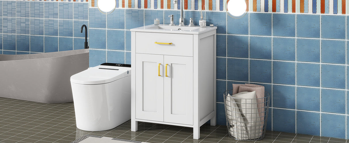 24" Bathroom Vanity Combo with Ceramic Sink