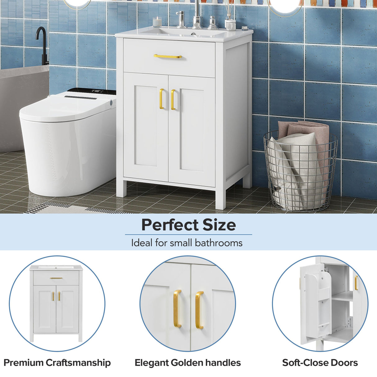 24" Bathroom Vanity Combo with Ceramic Sink