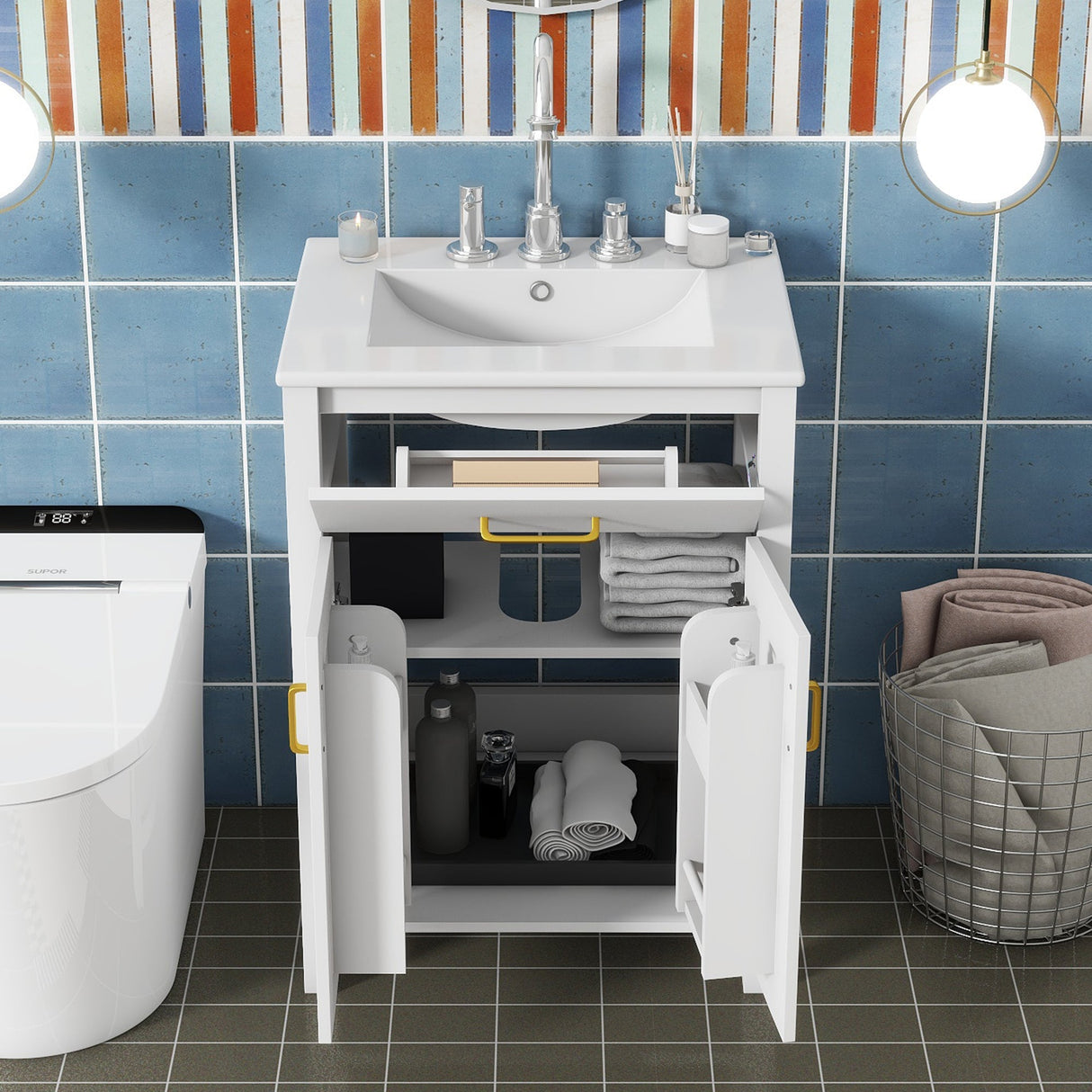24" Bathroom Vanity Combo with Ceramic Sink