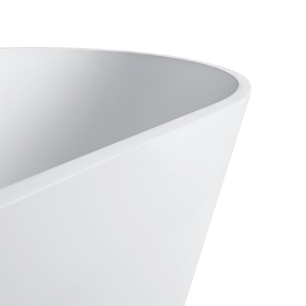 59 Inch Freestanding Solid Surface Soaking Bathtub