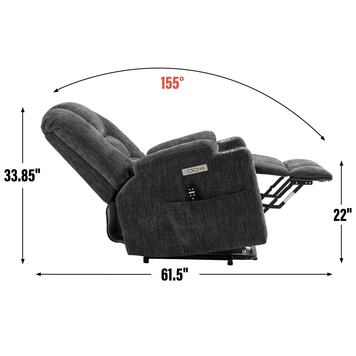 Large Power Lift Recliner Chair with Massage and Heat