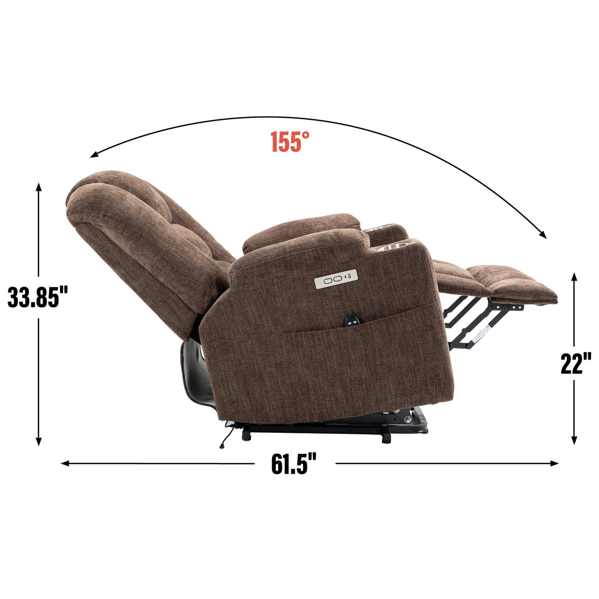 Large Power Lift Recliner Chair with Massage and Heat